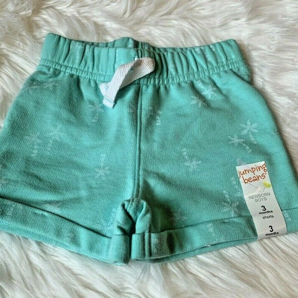 Jumping Beans Baby Boys Tropical Print Aqua Shorts Size 3 Months NWT